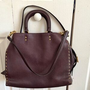 Coach Rogue 1941 Pebble Leather Oxblood Satchel w/ Matching Wallet